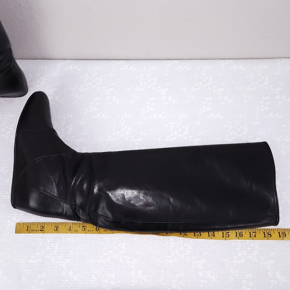 LANVIN Hidden Wedge Black Leather Boots EU 35.5 - Picture 11 of 15